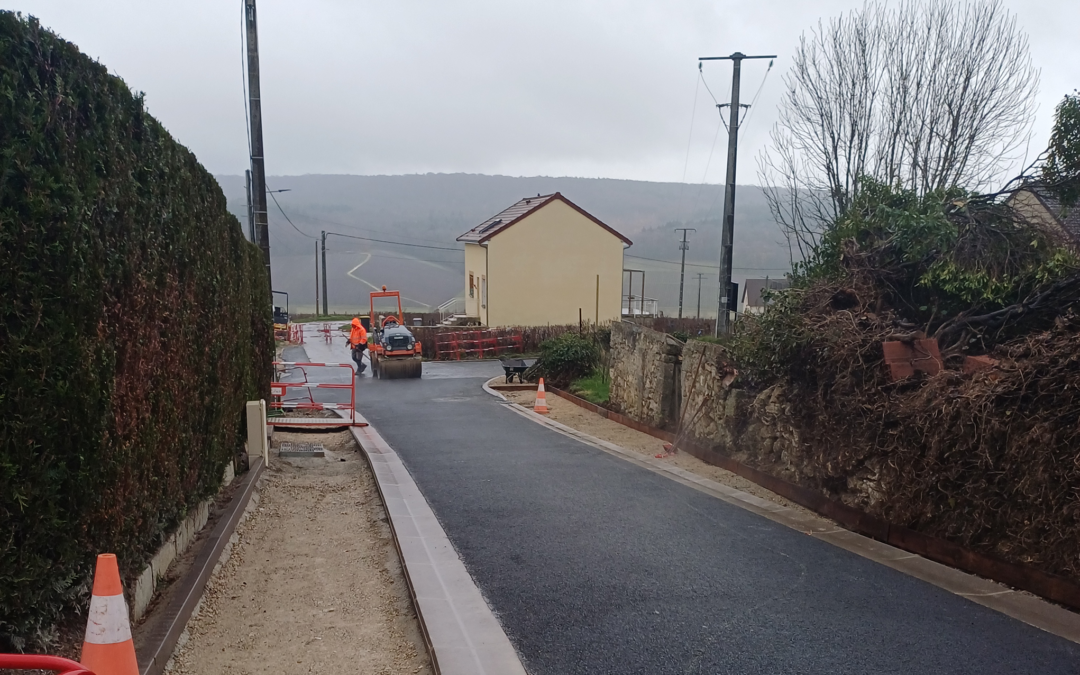 Travaux de voirie à Fleury-la-Rivière